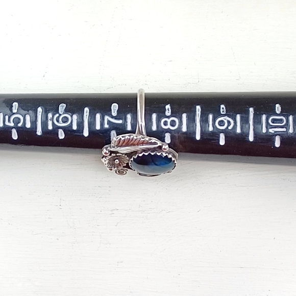 VTG Sterling Silver Labradorite Stone Ring - Picture 6 of 9